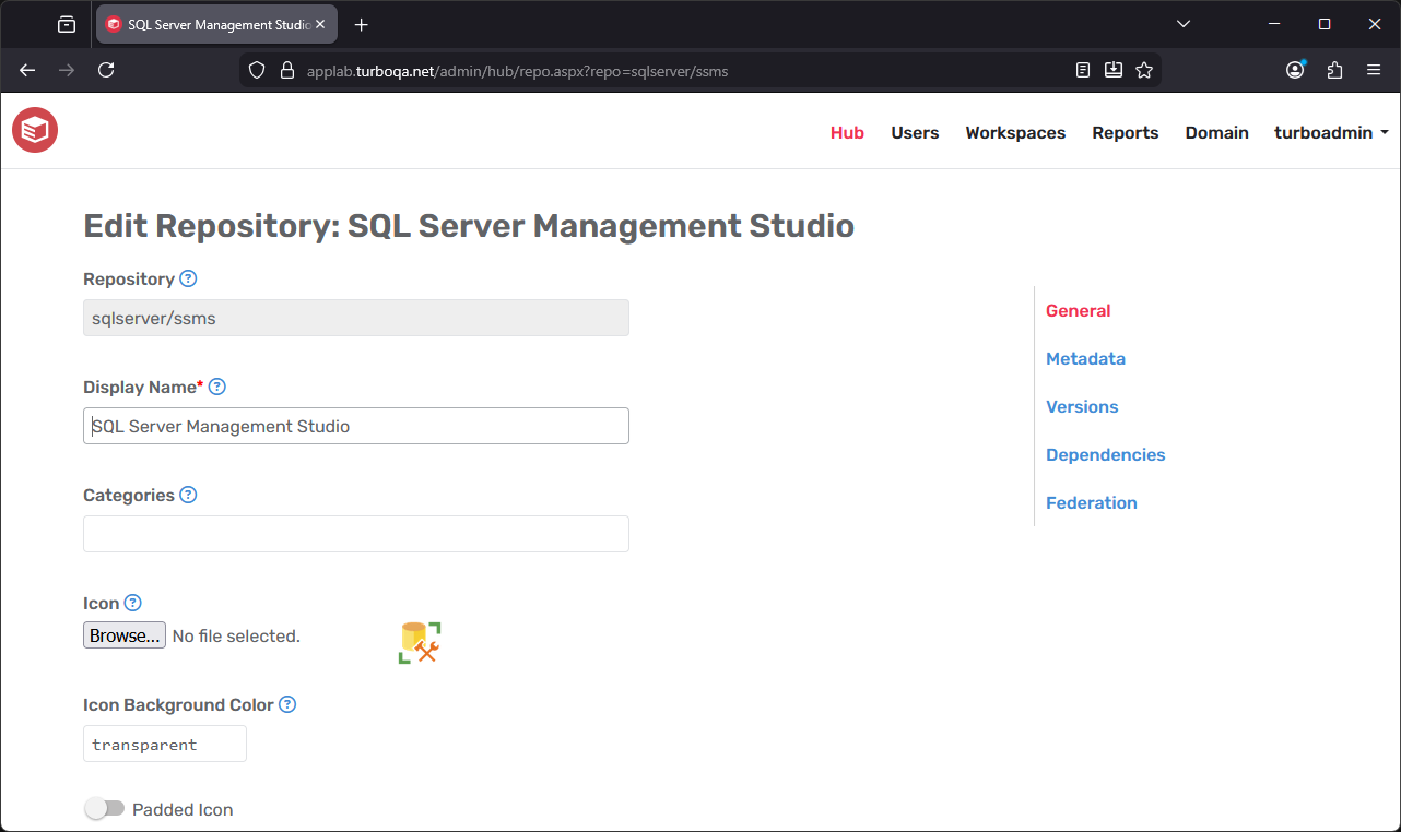 Server admin edit repository