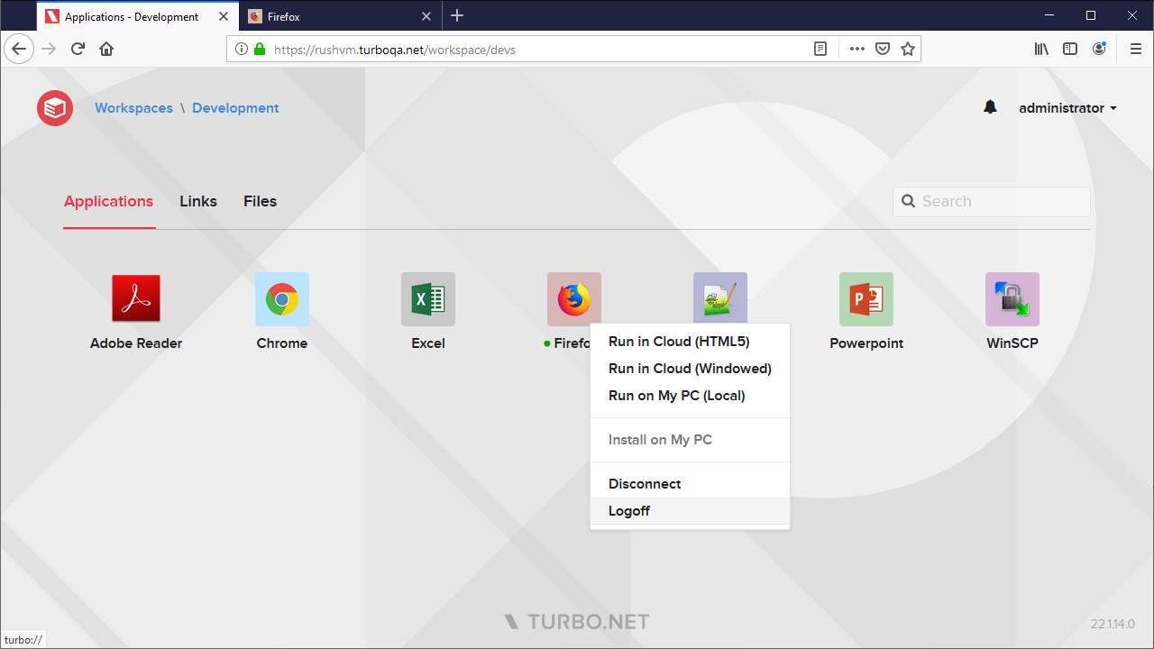 Application Context Menu