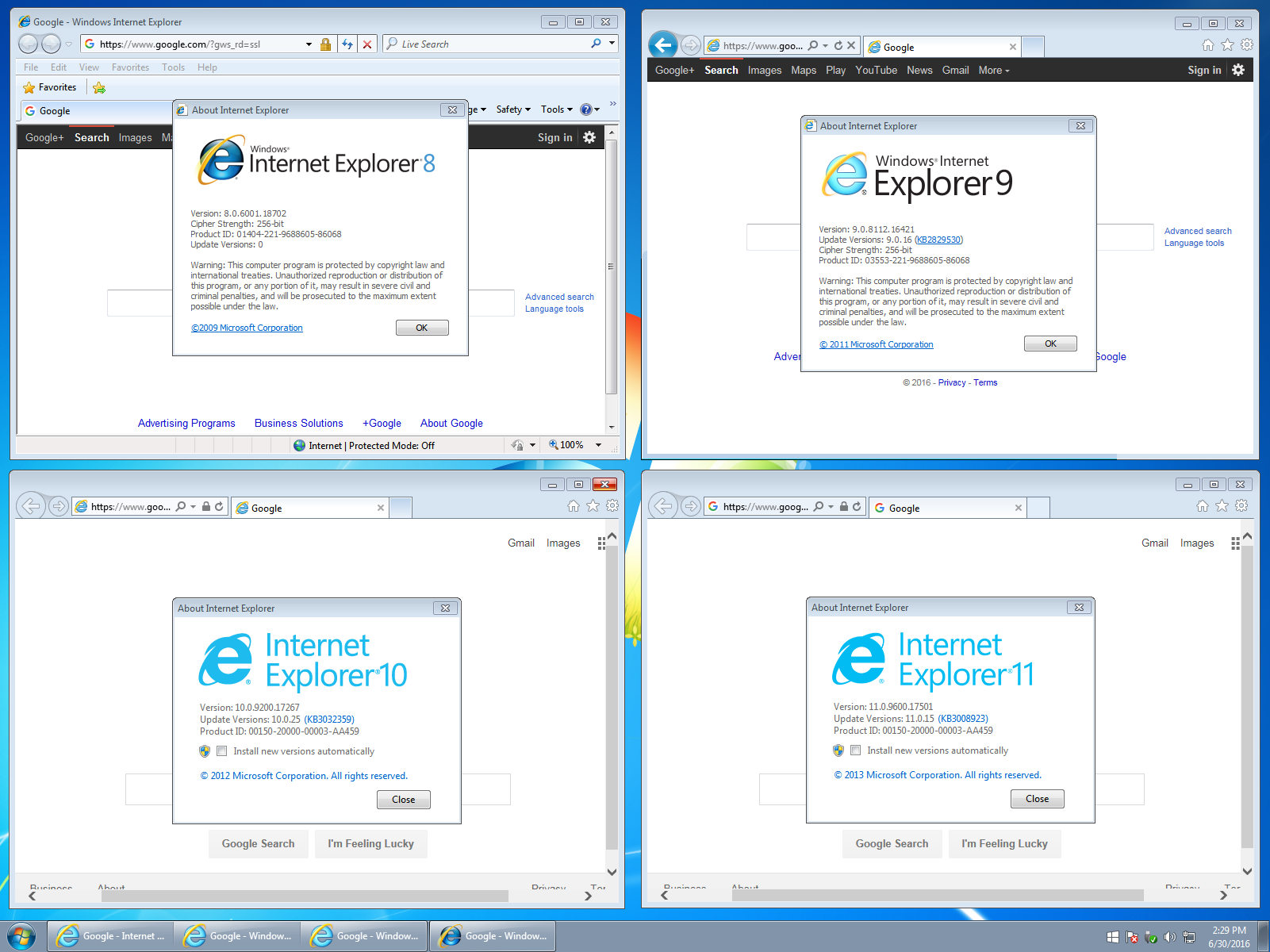 Running Internet Explorer side-by-side