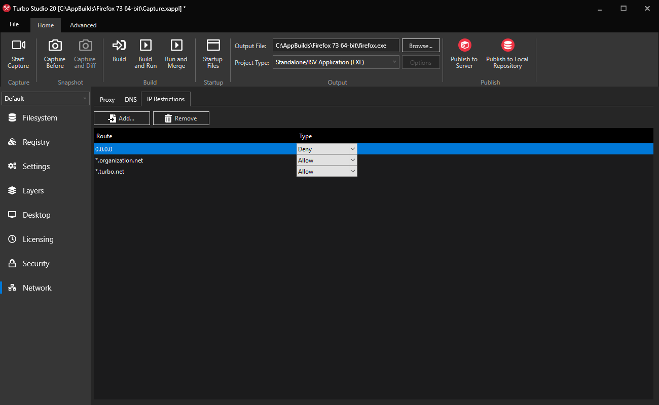 Turbo Studio network isolation