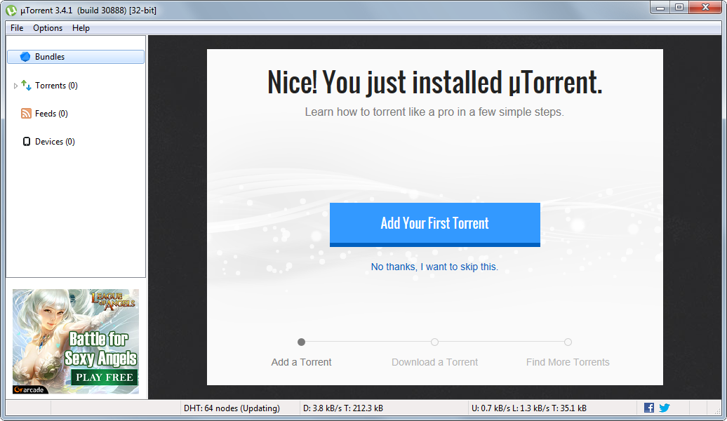 uTorrent's screenshot