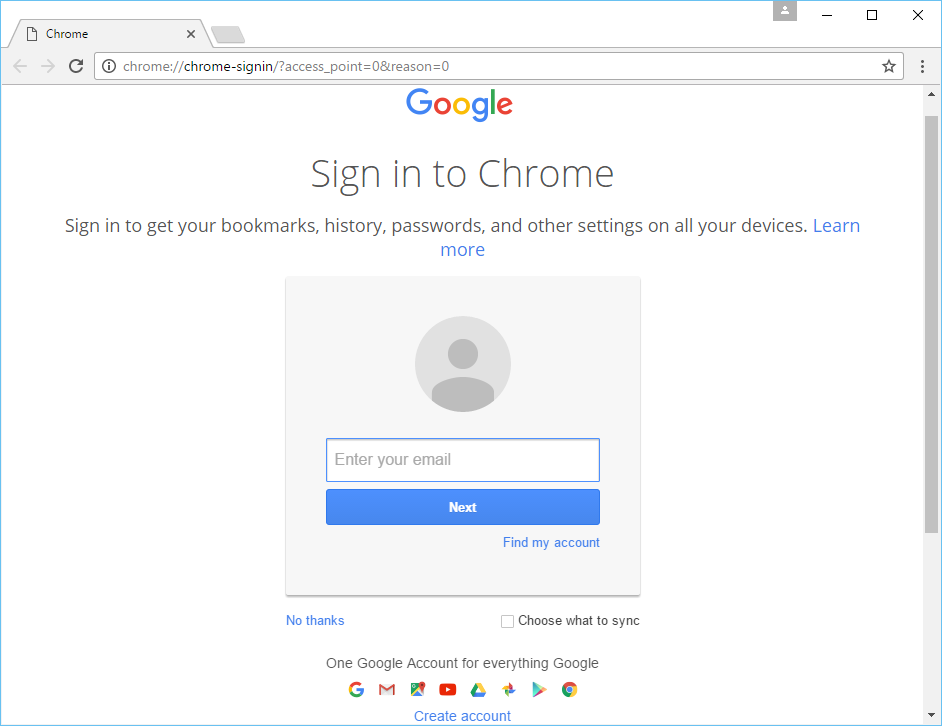 Chrome's screenshot