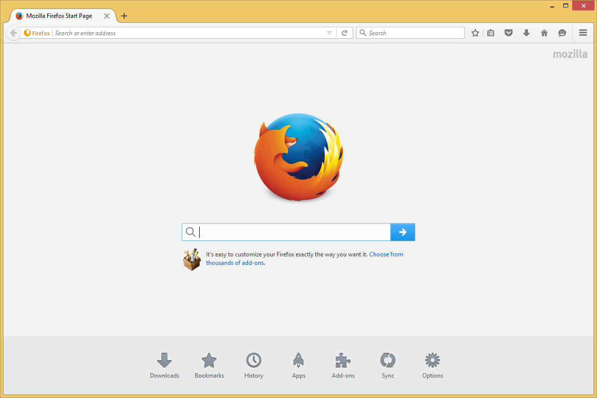 Firefox Beta's screenshot