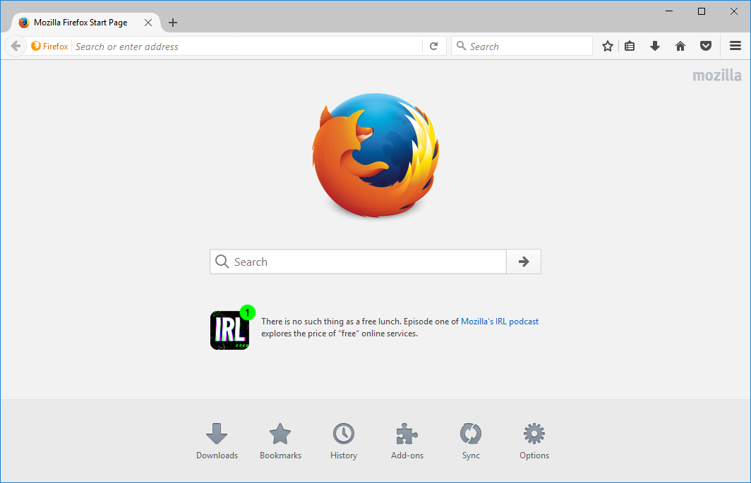 Firefox 64-bit's screenshot