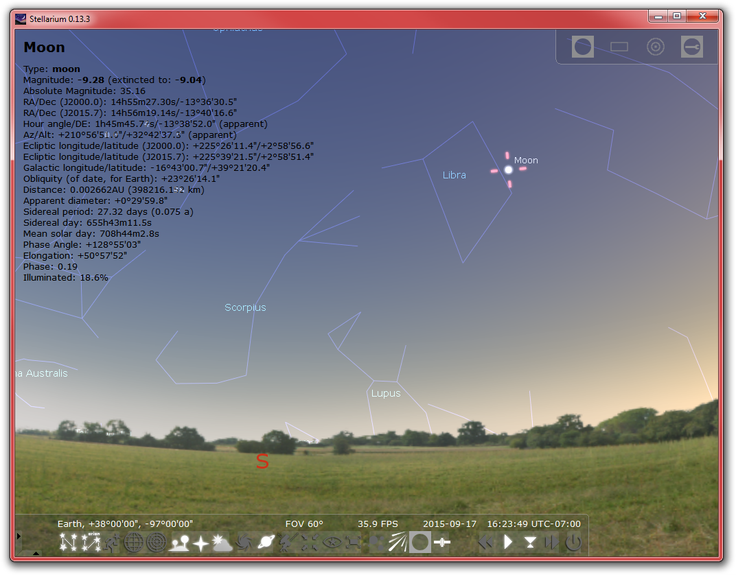 Stellarium's screenshot